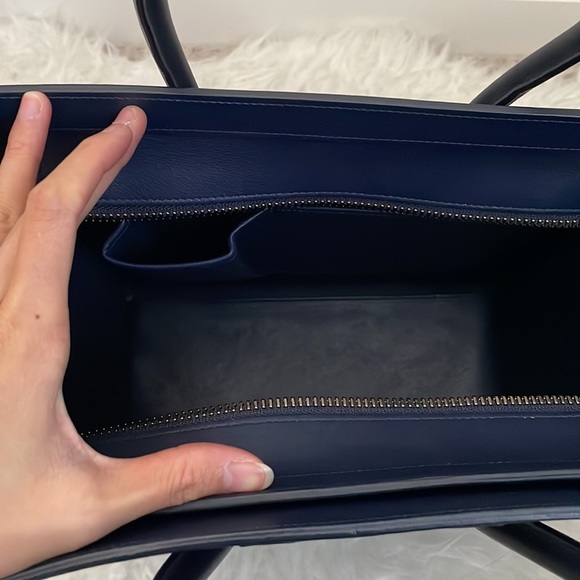 CELINE MICRO LUGGAGE HANDBAG IN SMOOTH CALFSKIN IN NAVY - Picture 12 of 14